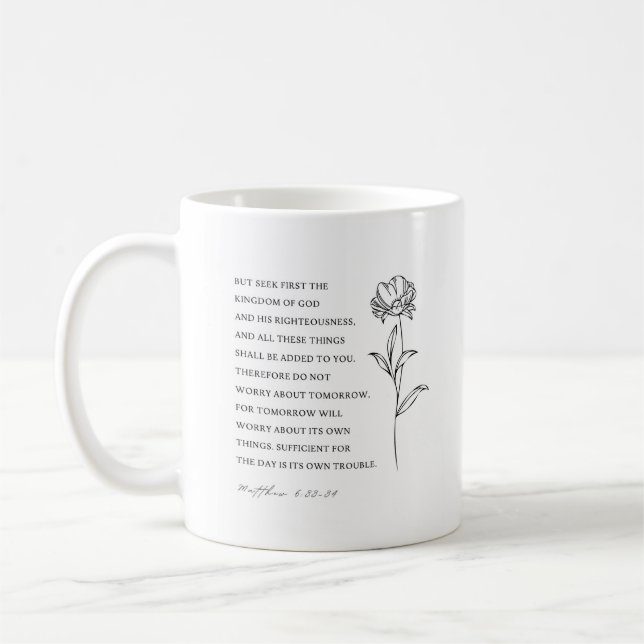 Mug Matthieu 6:33 Cherchez d'abord (Gauche)