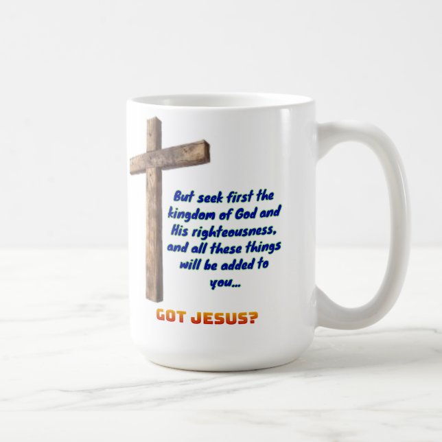 Mug Matthieu 6:33 Croix (Droite)