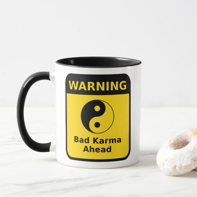 Mug Mauvais avertissement Karma (Avec donut)