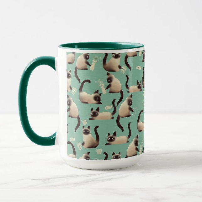 Mug Mauvais chats siamois frapper des trucs (Gauche)