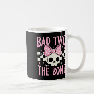 Mug Mauvais Deux Crâne Os Avec Bow Rose Pour Halloween