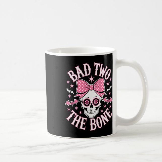 Mug Mauvais Deux Étoiles Du Crâne Os Rose Bow (Droite)