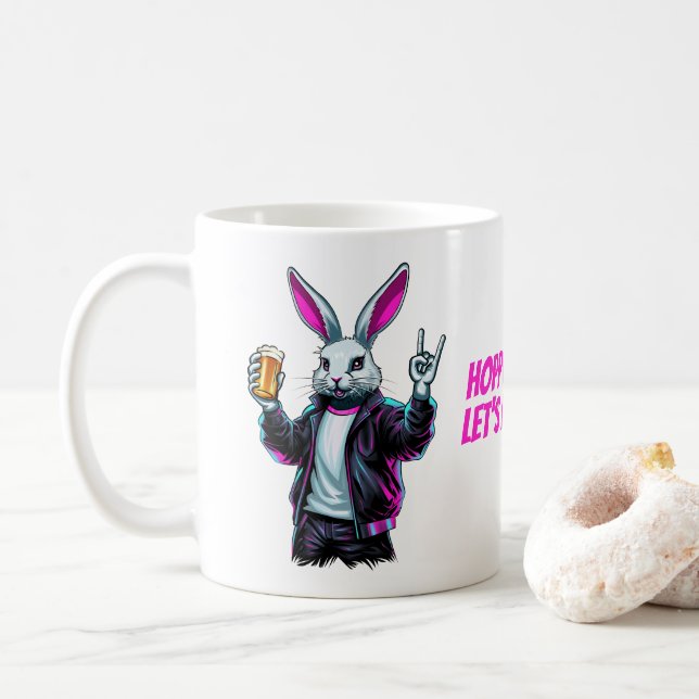 Mug Mauvais Lapin De Pâques ! Pâques chanceuses, amuso (Avec donut)