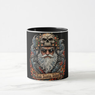 Mug Mauvais Père Noël Motard, Crâne de Père Noël Motar