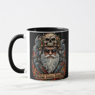 Mug Mauvais Père Noël Motard, Crâne de Père Noël Motar