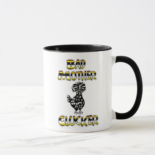 Mug Mauvaise mère Clucker Blague de poulet drôle  (Droite)