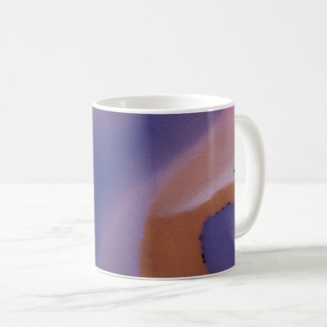 Mug « Mauve Mirage Flow » – Abstrait Rose Bleu Pêche (Devant droit)
