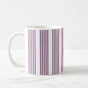 Mug Mauve violet blanc cinq bandes motif