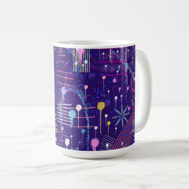 Mug Maximalist Abstract on Purple (Devant droit)