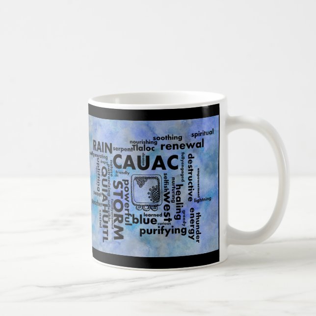 Mug Maya Aztec Mot de naissance Nuage Cauac Quiahuitl  (Droite)