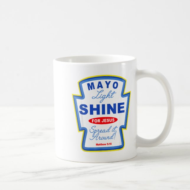 Mug Mayo Light Shine For Jesus Christian Condiment Gro (Droite)