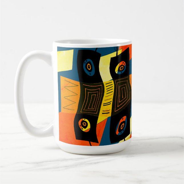 Mug Maz Noughts & Carrés Wavy Check Abstrait 6b 1974 (Gauche)