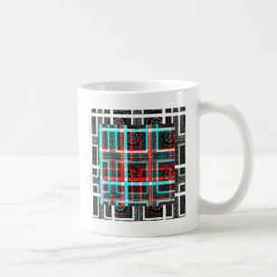 Mug Maze Carré coloré à damiers modèle géométrique