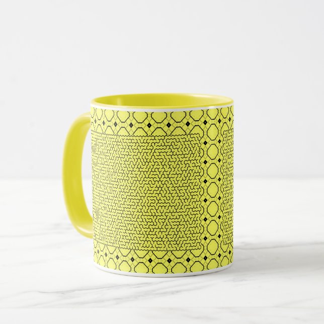 Mug Maze d'hexagone jaune (Devant gauche)
