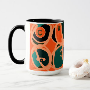Mug MAZIPOODLES Je vois l'oeil orange sarcelle noir
