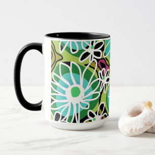 Mug Mazipoodles Love Flowers - Vert Turquoise Blanc No