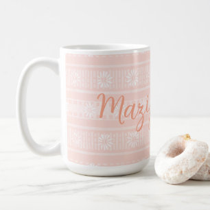 Mug MAZIPOODLES Tricot rayé floral Nom