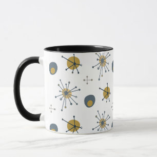 Mug MCM atomique Starburst Motif Navy, moutarde, gris