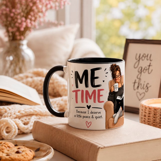 Mug Me Time Coffee Mug, Funny Self Care Gift for Women (Créateur téléchargé)