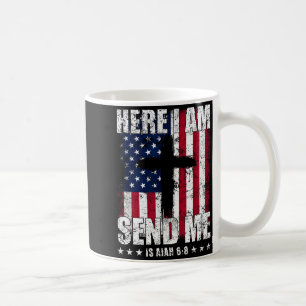 Mug Me voici, envoie-moi Drapeau américain Croix Esaïe