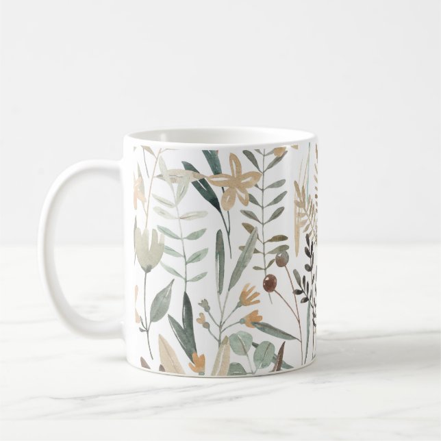 Mug Meadow Fleurs sauvages : Aquarelle Charme. (Gauche)