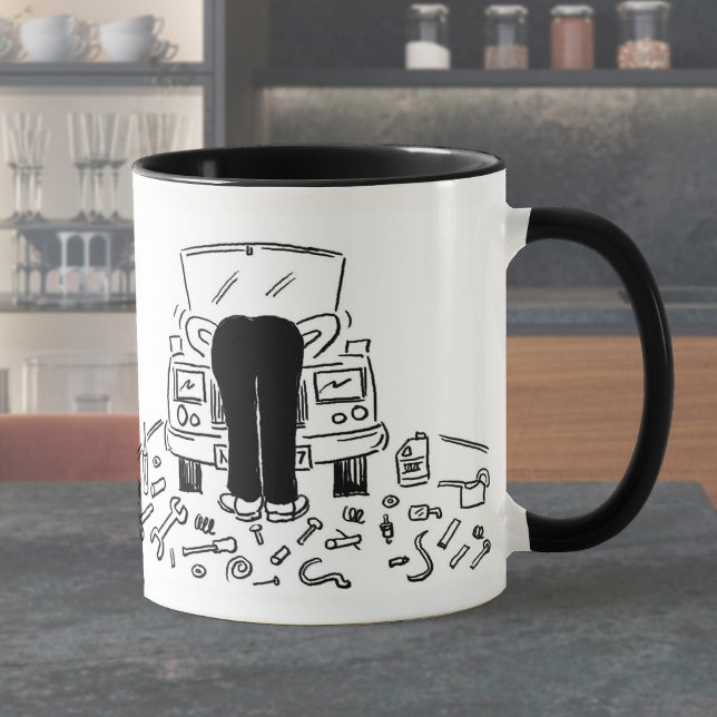 Mug Mécanicien Auto Drôle Réparations Autos (Créateur téléchargé)