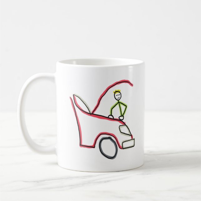 Mug Mécanicien automobile Stickman (Gauche)