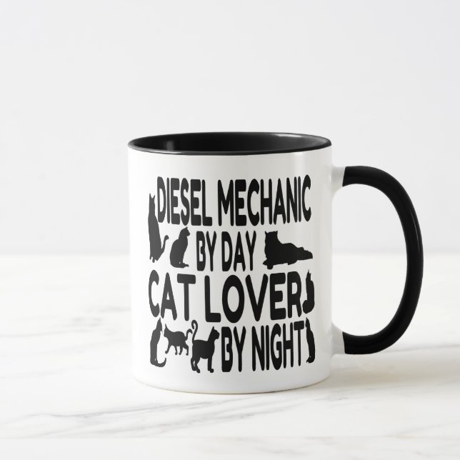 Mug Mécanique diesel Amoureux des chats (Droite)