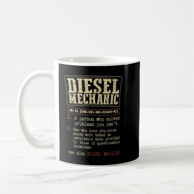 Mug Mécanique Diesel Drôle Pour Les Hommes Plus Gros O (Gauche)
