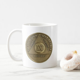 Mug Médaille anniversaire 9 ans de sobriété Félicitati