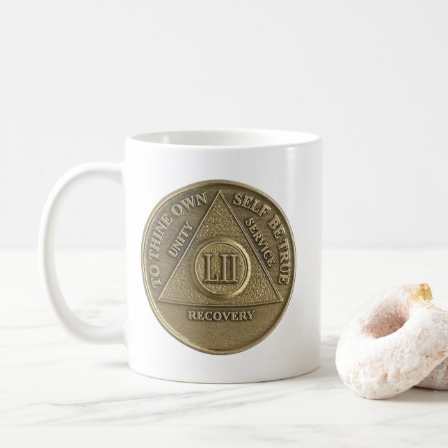 Mug Médaille de la 52e année de sobriété Joyeux annive (Avec donut)
