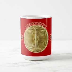Mug Médaille Gold Bugle du lieutenant de pompier