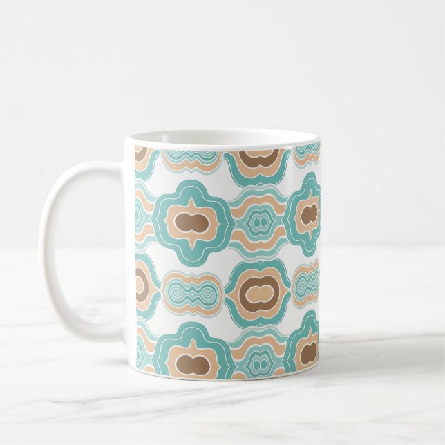 Mug Médaillon bleu/tan/marron coloré (Gauche)