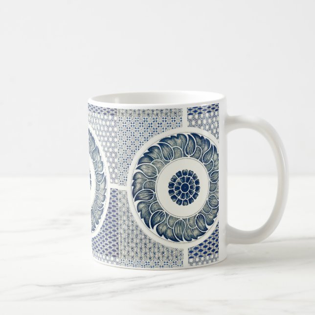 Mug Médaillon Chinois : Chinoiserie Bleu Indigo (Droite)