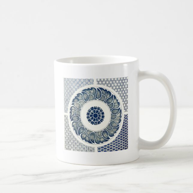 Mug Médaillon Chinois : Chinoiserie Bleu Indigo (Droite)