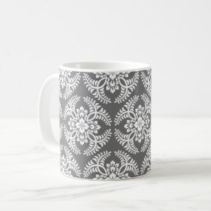 Mug Médaillon japonais Motif, gris / gris et blanc