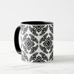 Mug Médaillon japonais Motif, noir et blanc