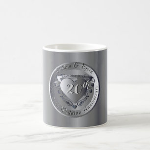 Mug Médaillon Platinum Heart du 20e Mariage