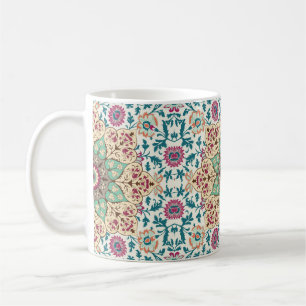 Mug Médaillon Vintage de motif multicolore en turc,