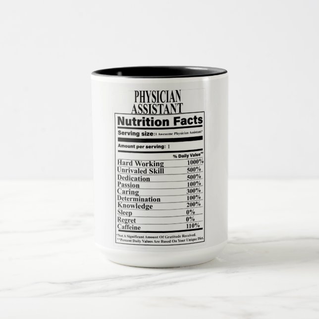 Mug Médecin Assistant Nutrition Facts (Centre)