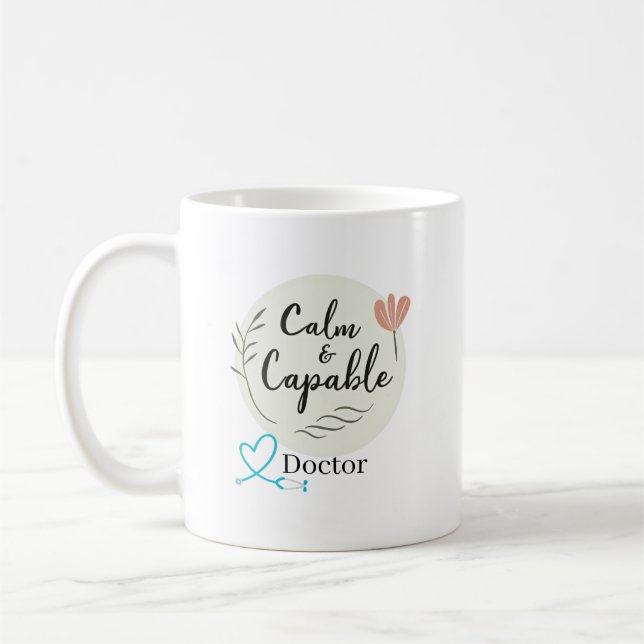 Mug Médecin calme et compétent : appréciation personna (Gauche)