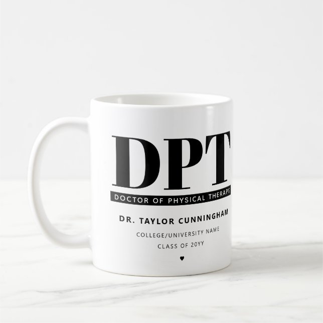 Mug Médecin DPT moderne personnalisé de thérapie physi (Gauche)