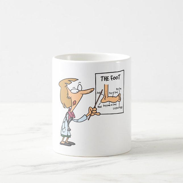 Mug Médecin drôle enseignant l'anatomie du pied (Créateur téléchargé)