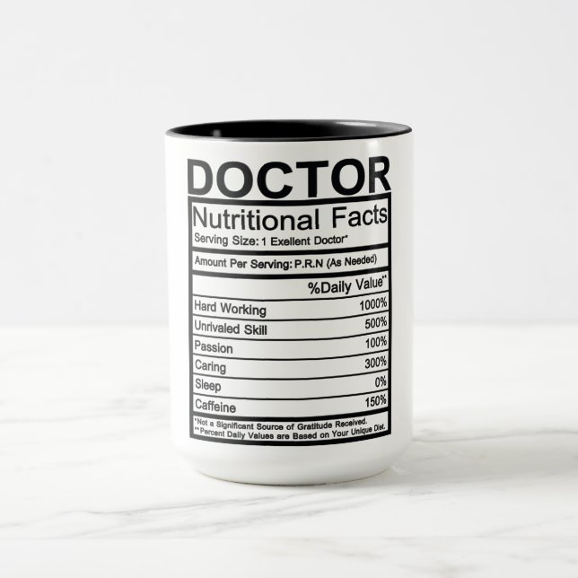 Mug Médecin - Faits nutritionnels (Centre)