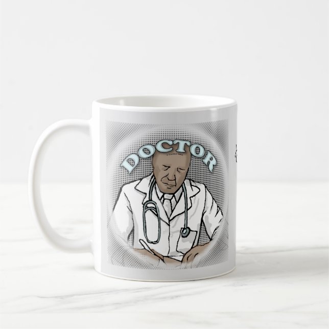 Mug Médecin homme noir rétro (Gauche)