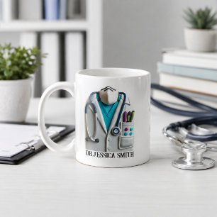Mug Médecin personnalisé   Nom personnalisé pour la jo