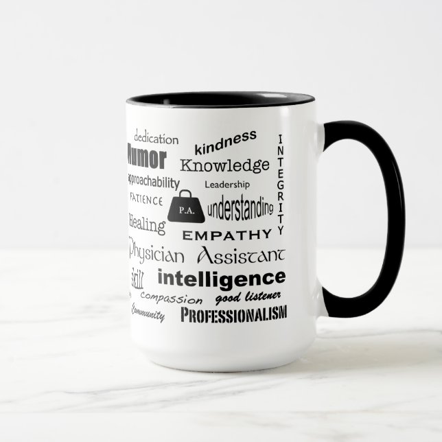 Mug Médecin Sous-Word Cloud/Noir (Droite)