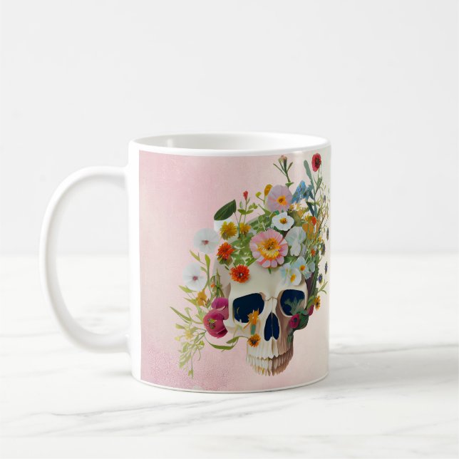Mug médecin vintage anatomie crâne fleuriste (Gauche)