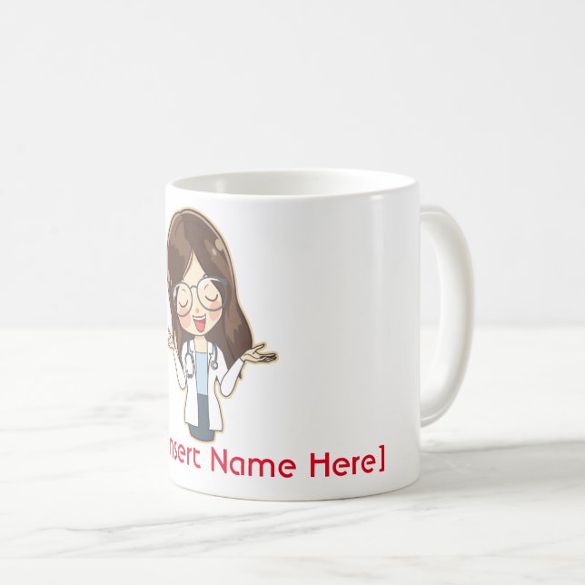 Mug Médecine féminine customisée, je suis médecin (Devant droit)