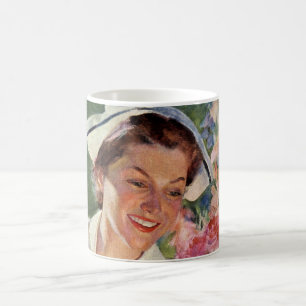 Mug Médecine Rétro, Infirmière Heureuse en Uniforme